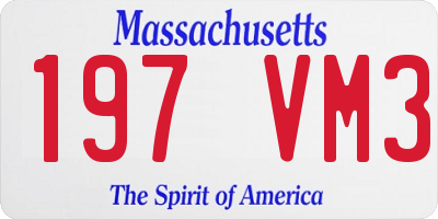 MA license plate 197VM3