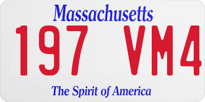 MA license plate 197VM4