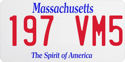 MA license plate 197VM5
