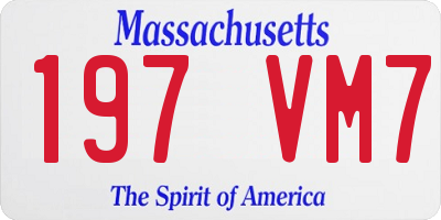 MA license plate 197VM7