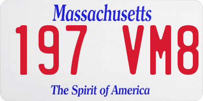 MA license plate 197VM8