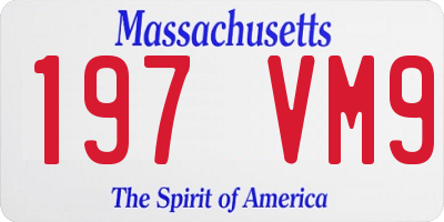 MA license plate 197VM9