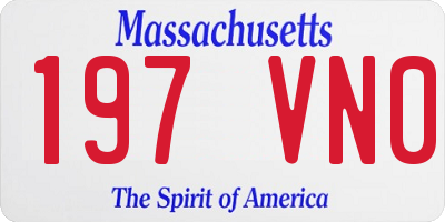 MA license plate 197VN0