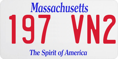 MA license plate 197VN2