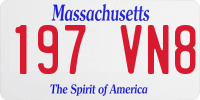 MA license plate 197VN8