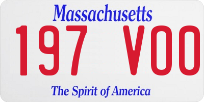 MA license plate 197VO0