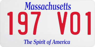 MA license plate 197VO1