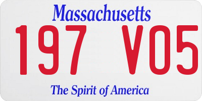MA license plate 197VO5
