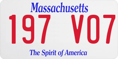 MA license plate 197VO7