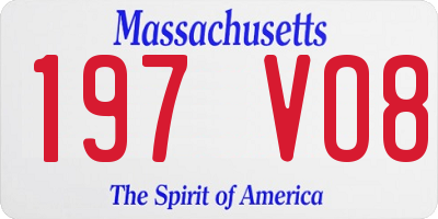 MA license plate 197VO8