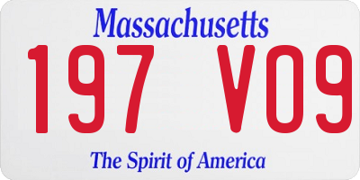 MA license plate 197VO9