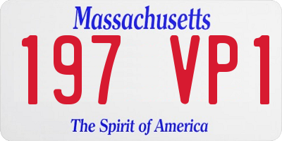 MA license plate 197VP1