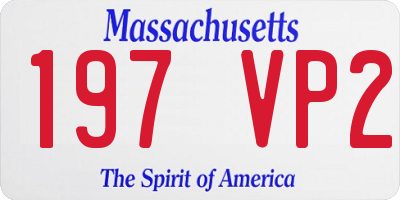 MA license plate 197VP2