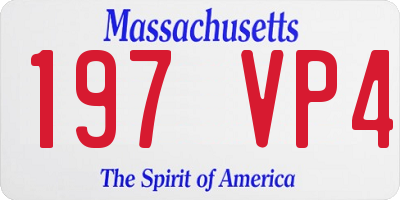 MA license plate 197VP4