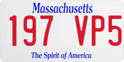 MA license plate 197VP5