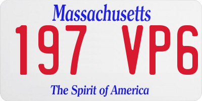 MA license plate 197VP6