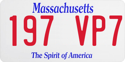 MA license plate 197VP7