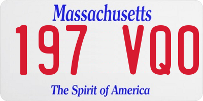 MA license plate 197VQ0