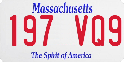 MA license plate 197VQ9