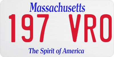 MA license plate 197VR0
