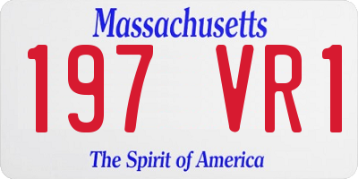 MA license plate 197VR1
