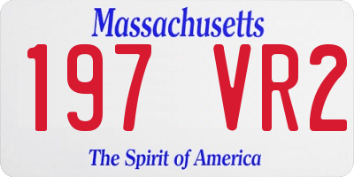 MA license plate 197VR2