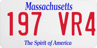 MA license plate 197VR4