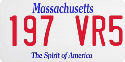 MA license plate 197VR5