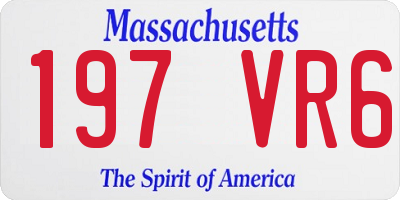 MA license plate 197VR6