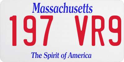 MA license plate 197VR9