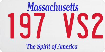 MA license plate 197VS2