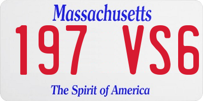 MA license plate 197VS6