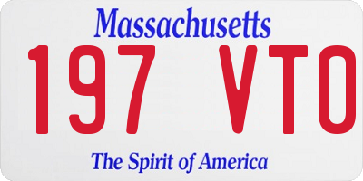 MA license plate 197VT0