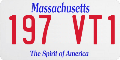 MA license plate 197VT1
