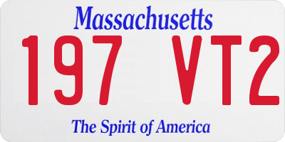 MA license plate 197VT2