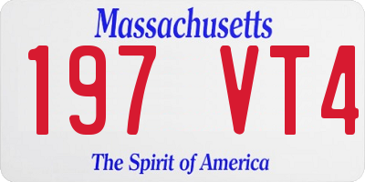 MA license plate 197VT4