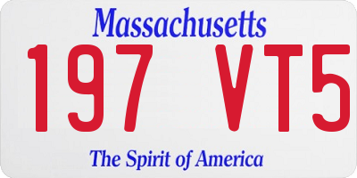 MA license plate 197VT5