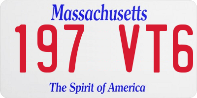 MA license plate 197VT6