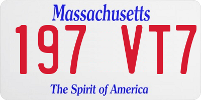 MA license plate 197VT7
