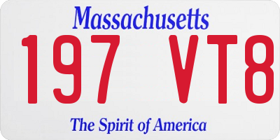 MA license plate 197VT8