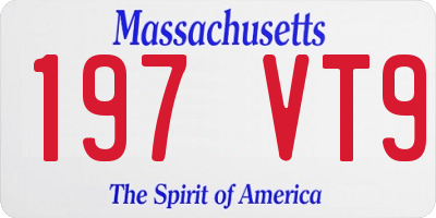 MA license plate 197VT9