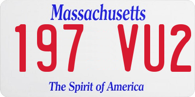 MA license plate 197VU2