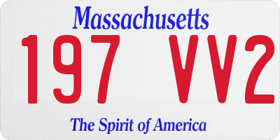 MA license plate 197VV2