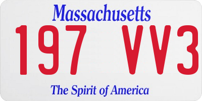 MA license plate 197VV3