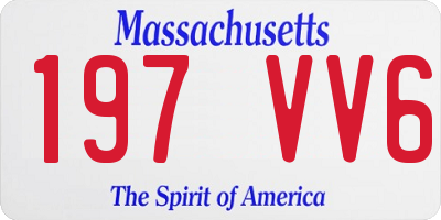 MA license plate 197VV6