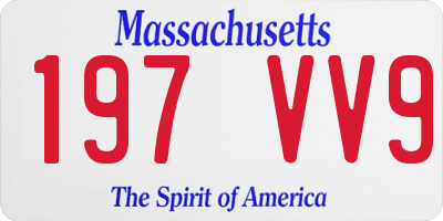 MA license plate 197VV9