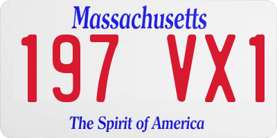 MA license plate 197VX1