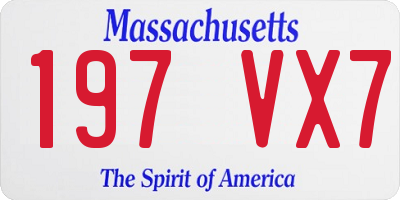 MA license plate 197VX7