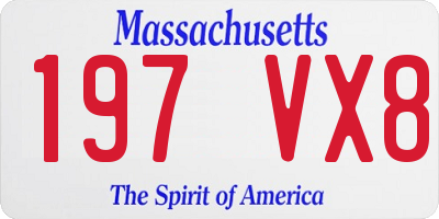 MA license plate 197VX8