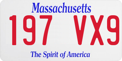 MA license plate 197VX9